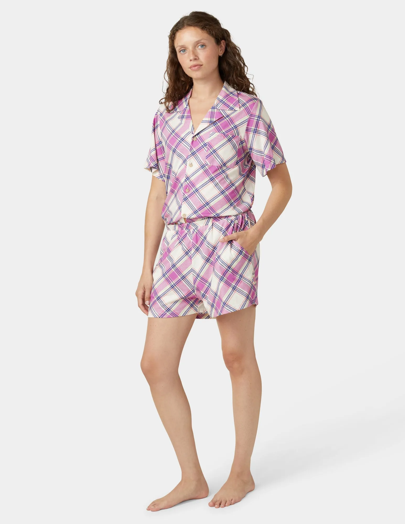 Short Sleeve Notch Collar PJ Set sold by HUE product image thumbnail 3