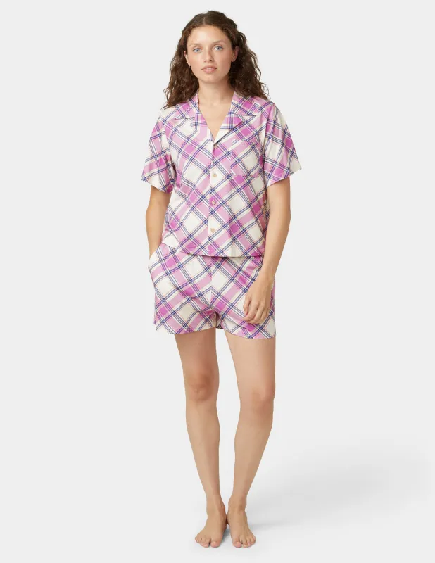 Short Sleeve Notch Collar PJ Set sold by HUE