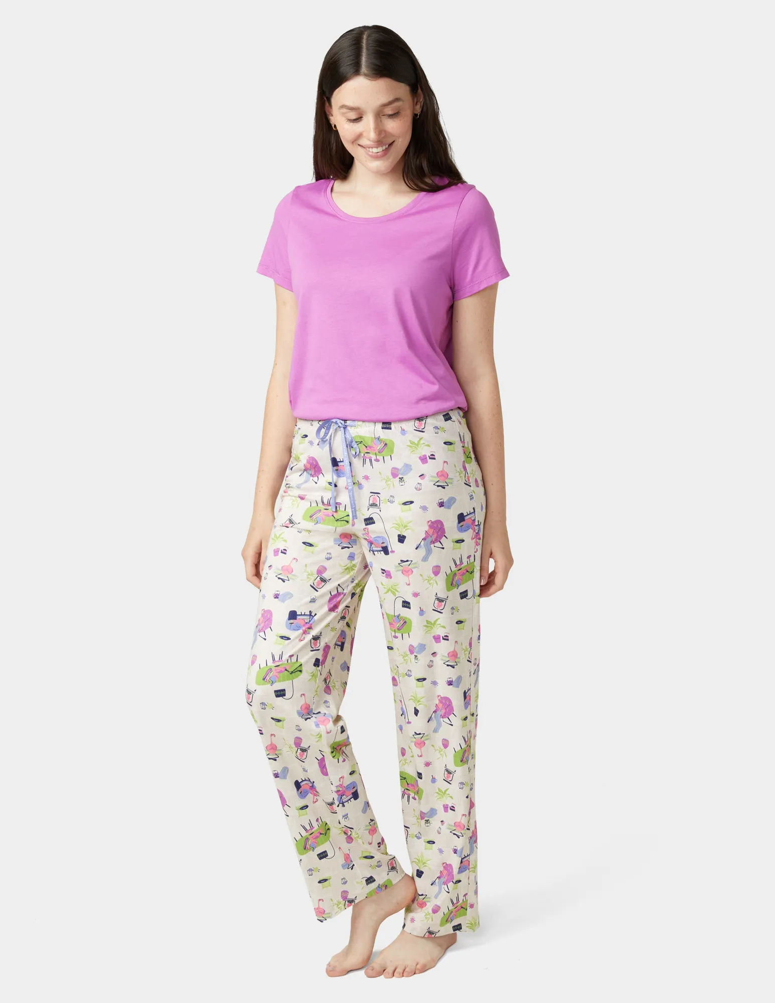 Lounging Flamingos PJ Pant sold by HUE product image thumbnail 4