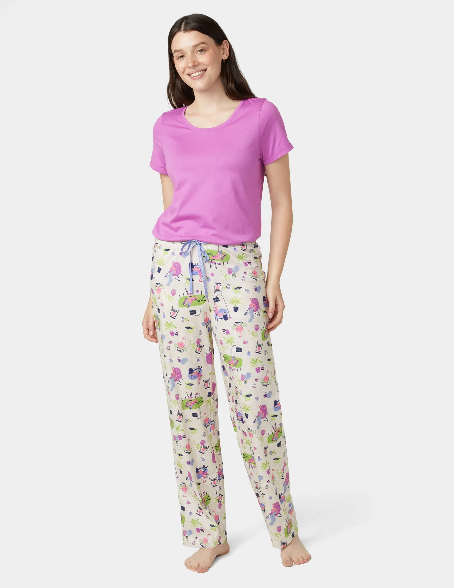 Lounging Flamingos PJ Pant sold by HUE