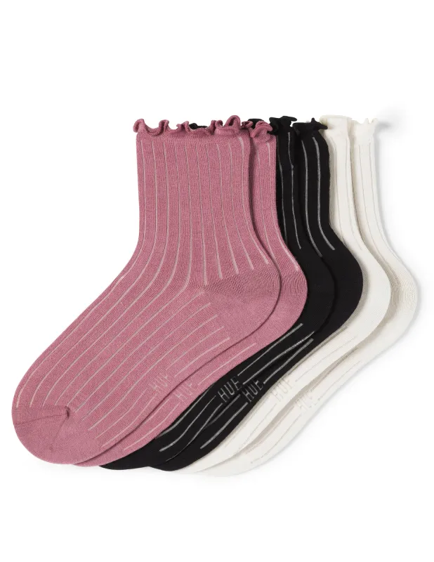 Sheer Rib Anklet 3 Pair Pack sold by HUE