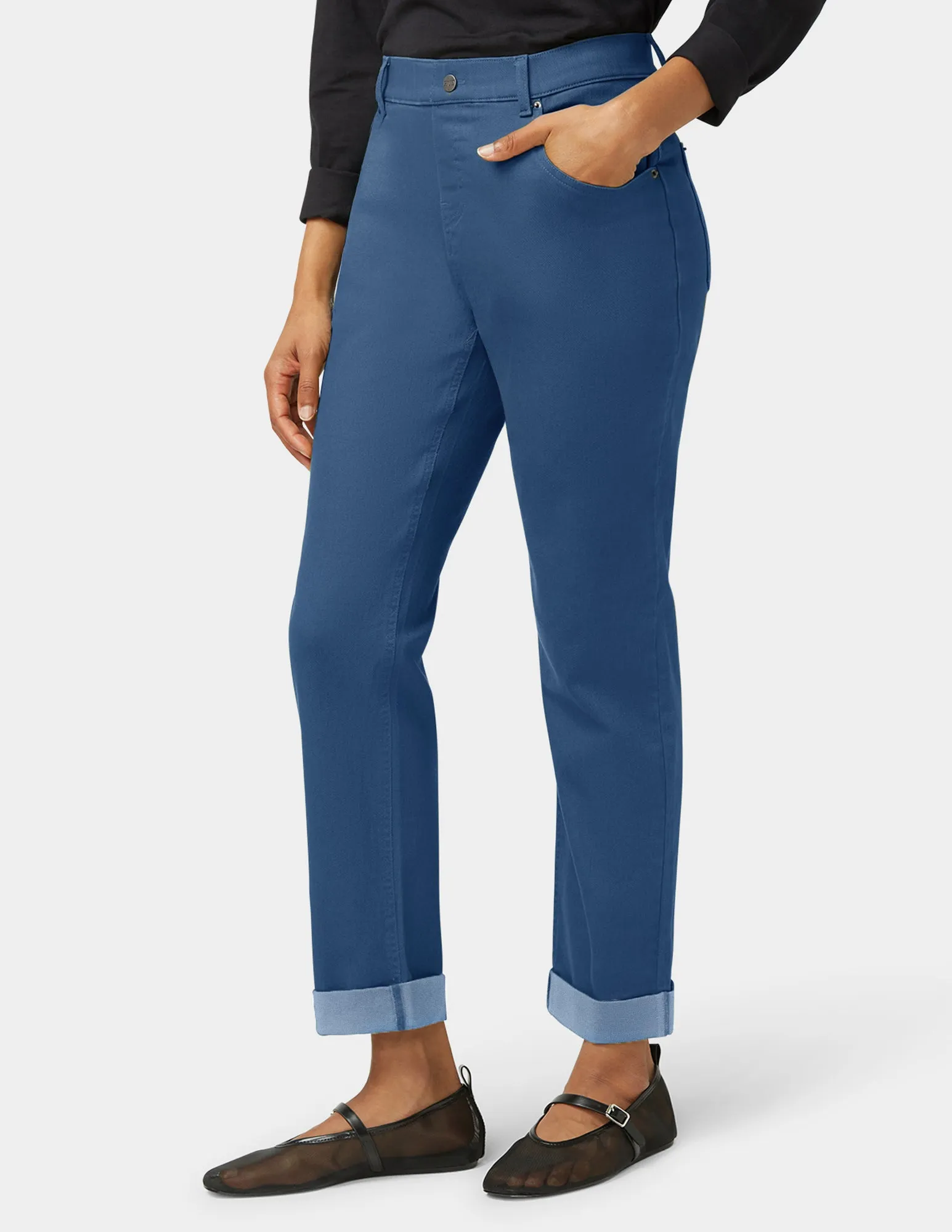 Girlfriend Mid-Rise Denim Pant sold by HUE product image thumbnail 4