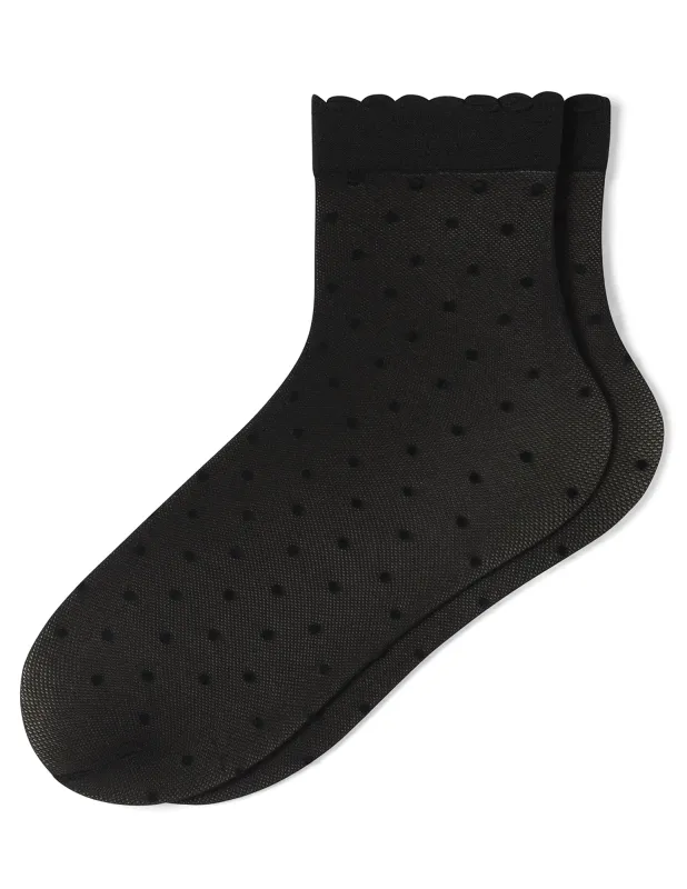 Flocked Dot Mesh Anklet sold by HUE