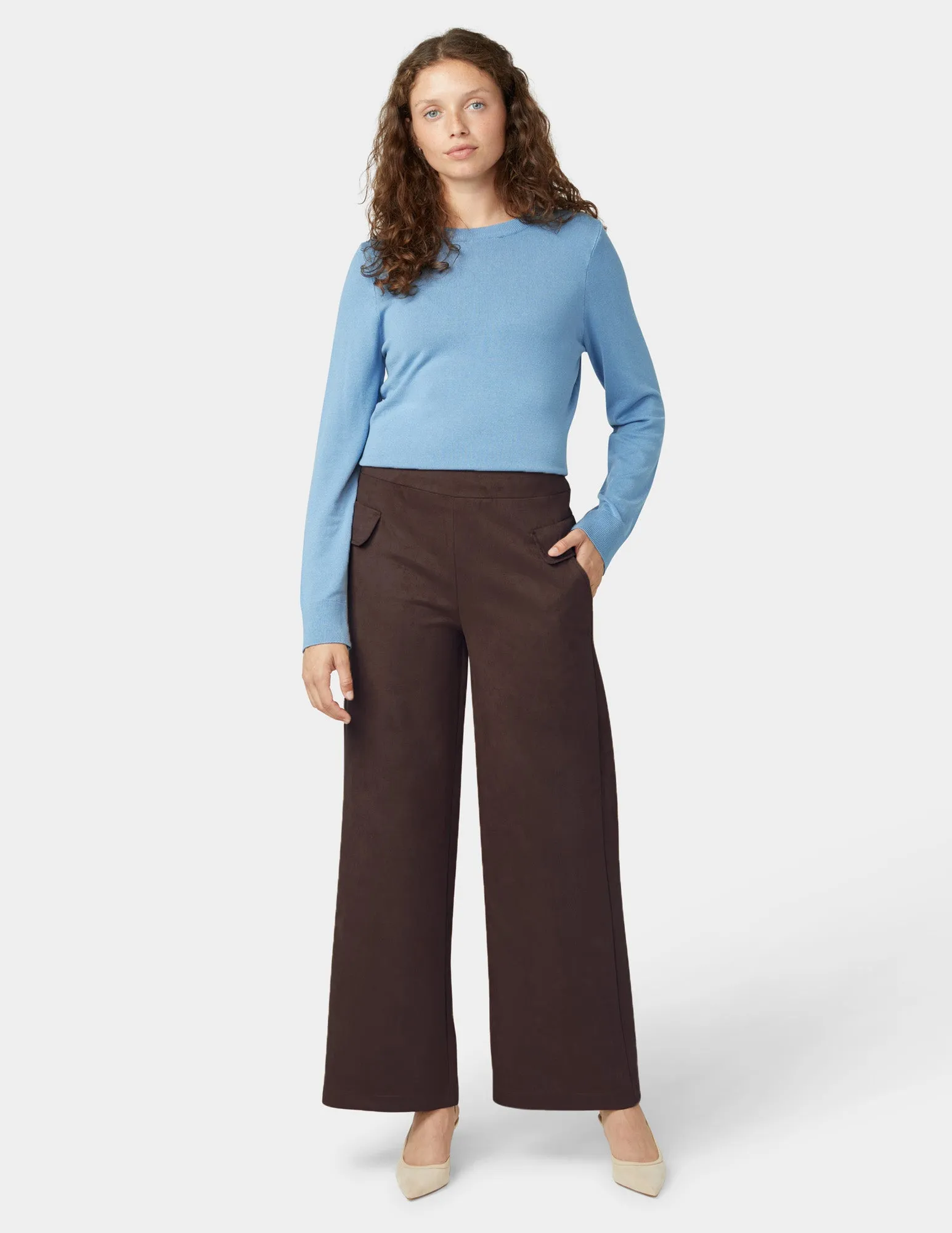 Suede Wide Leg Pant sold by HUE