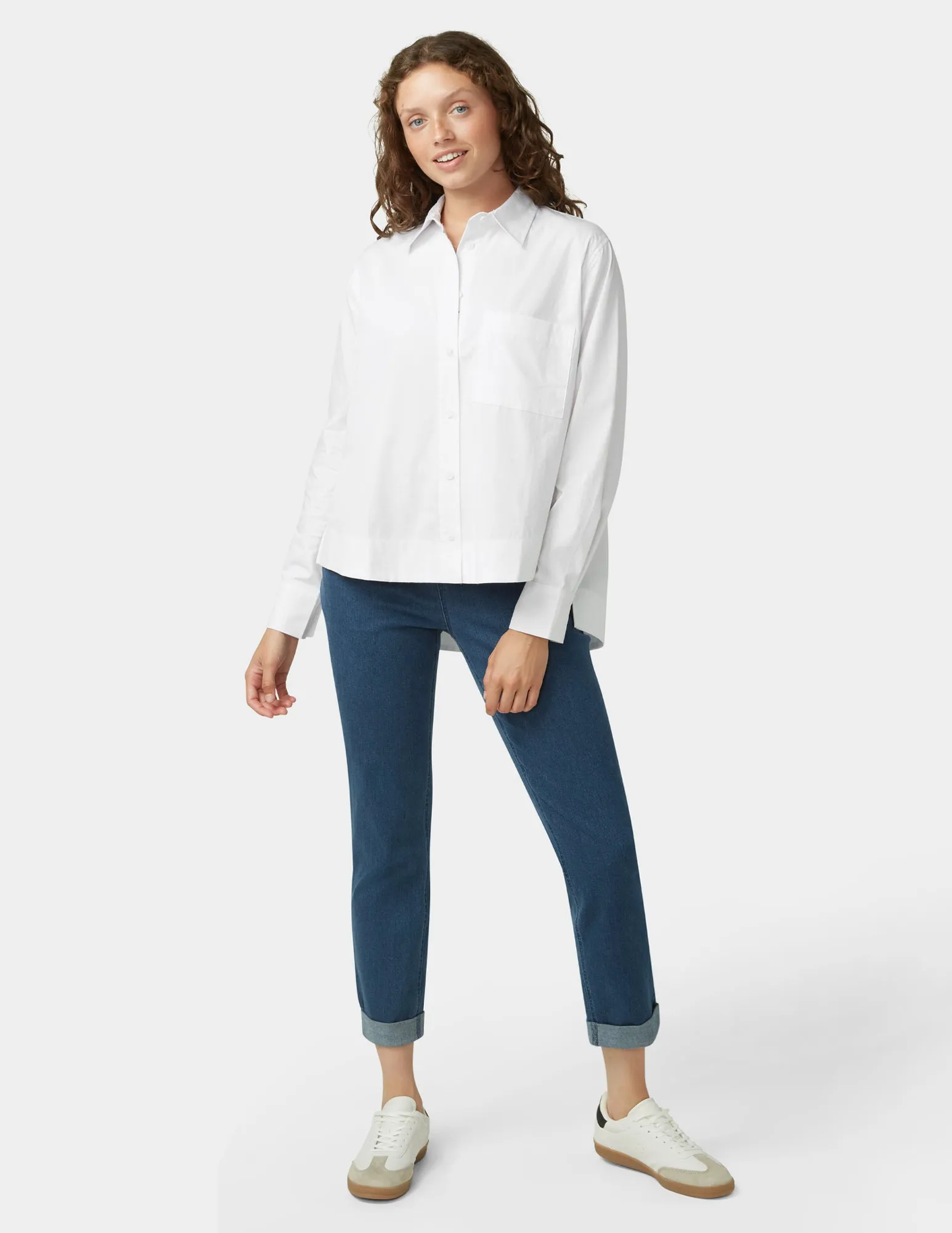 The Perfect Poplin Shirt sold by HUE