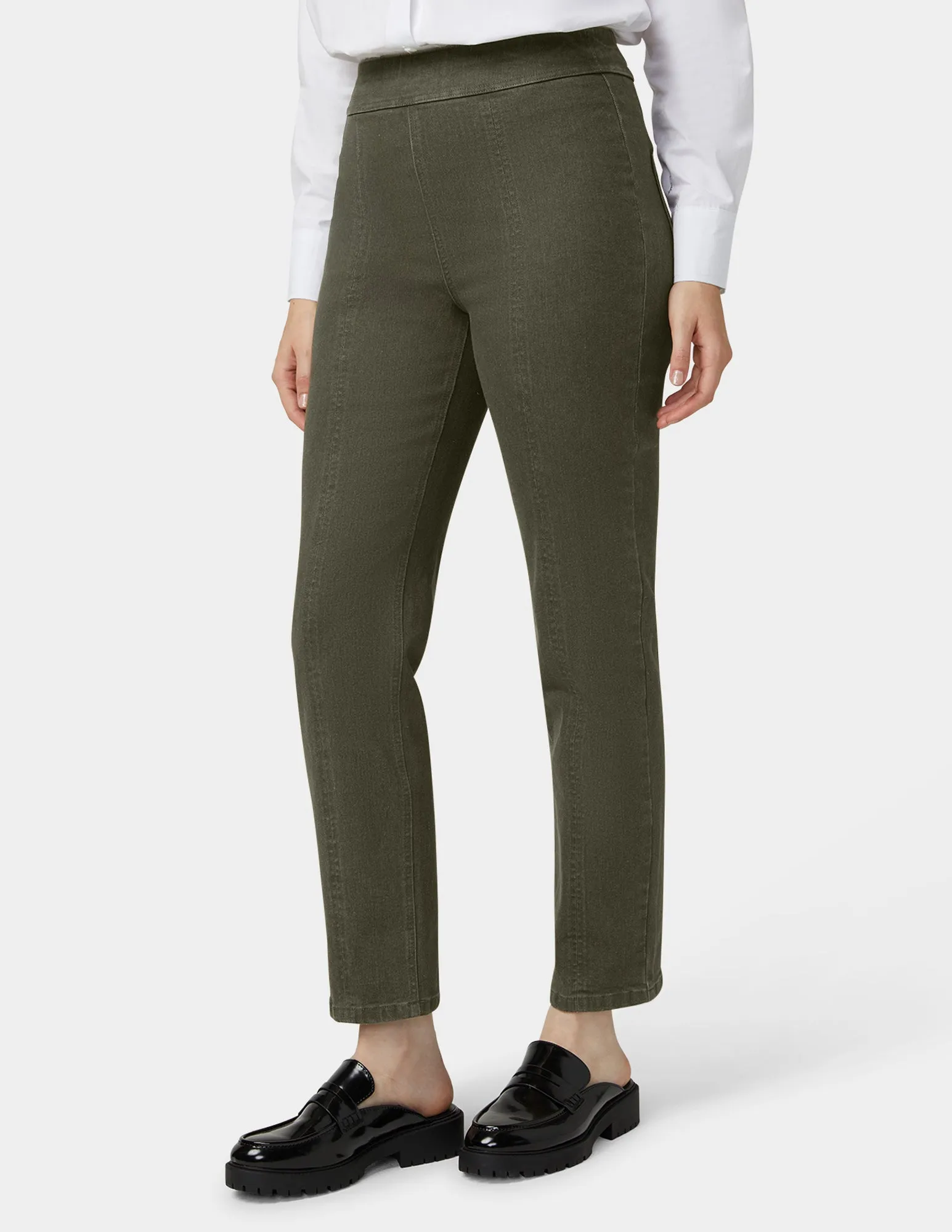 Denim Straight Leg Pant sold by HUE product image thumbnail 4
