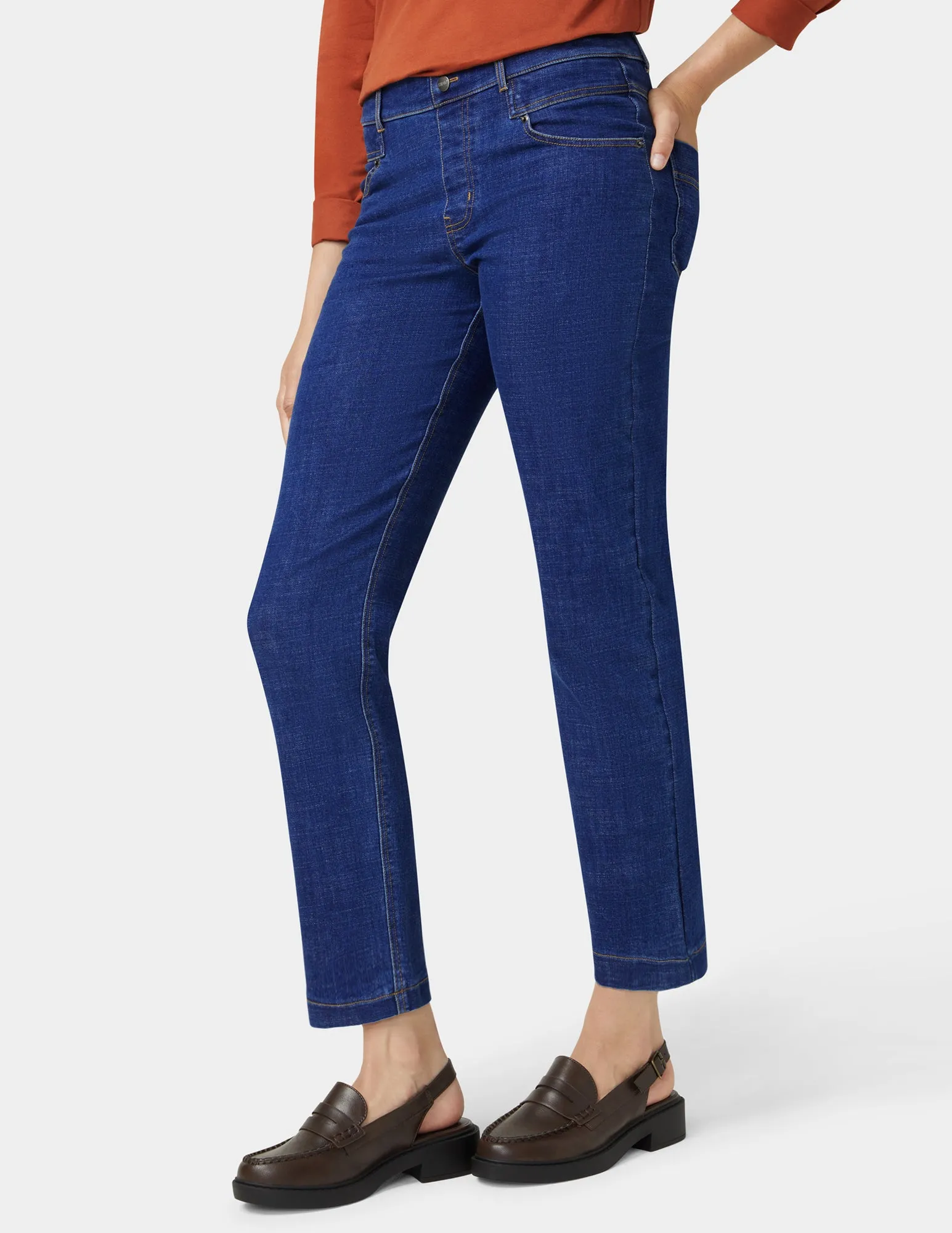 Crosshatch Denim Straight Leg Pant sold by HUE product image thumbnail 4