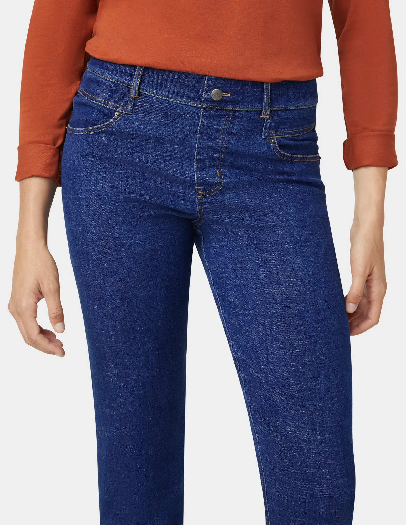 Crosshatch Denim Straight Leg Pant sold by HUE product image thumbnail 5