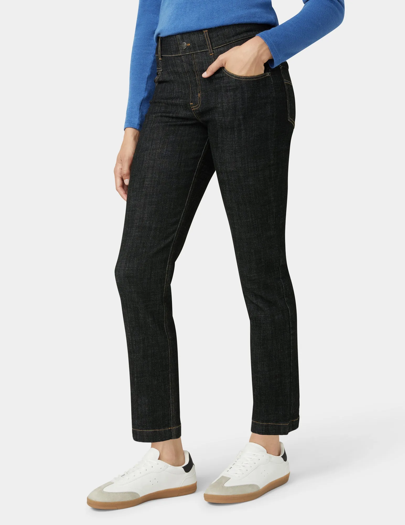 Crosshatch Denim Straight Leg Pant sold by HUE product image thumbnail 4