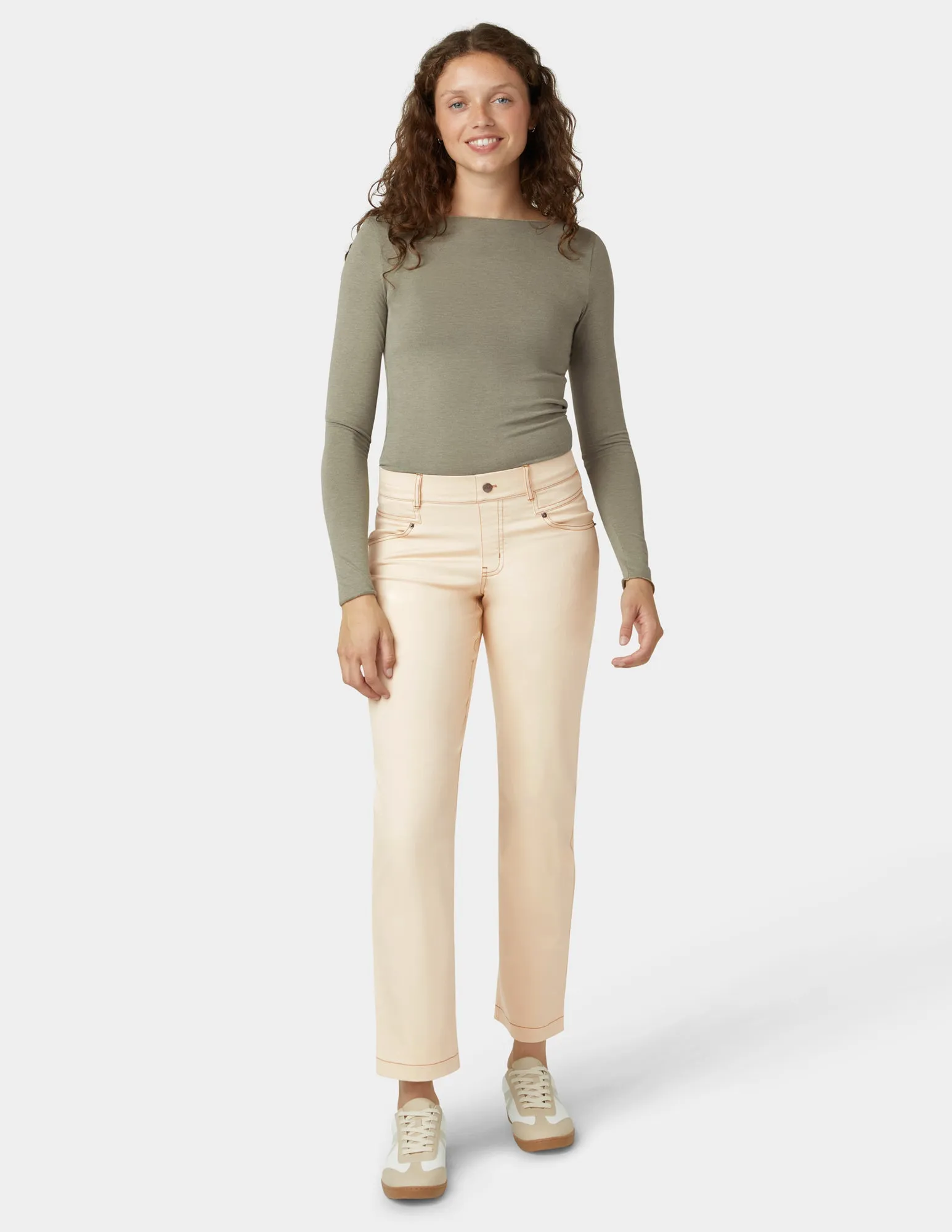 Crosshatch Denim Straight Leg Pant sold by HUE
