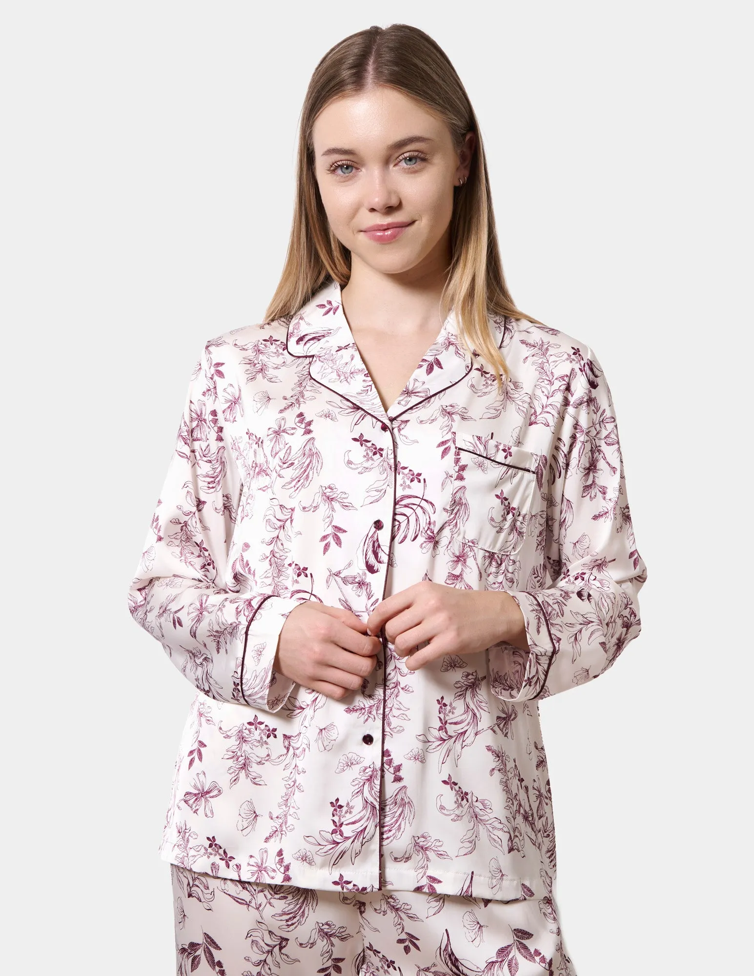 Floral Satin PJ Set sold by HUE product image thumbnail 3