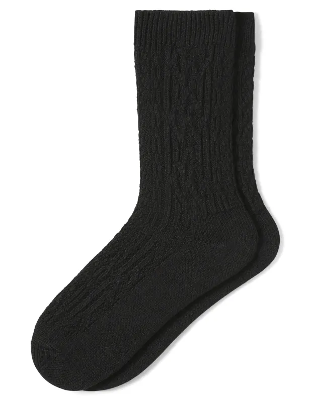 Cable Crew Sock 2 Pair Pack sold by HUE