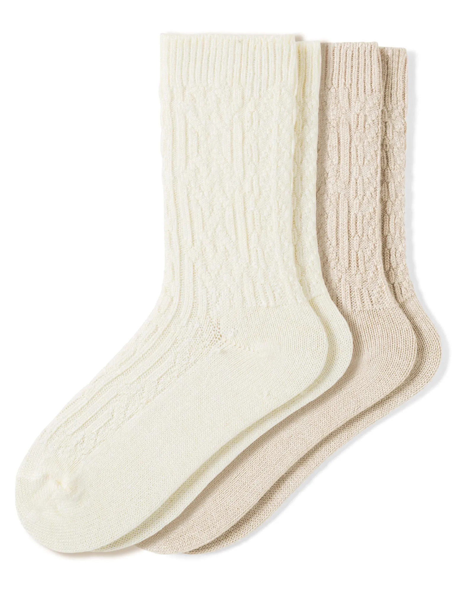 Cable Crew Sock 2 Pair Pack sold by HUE