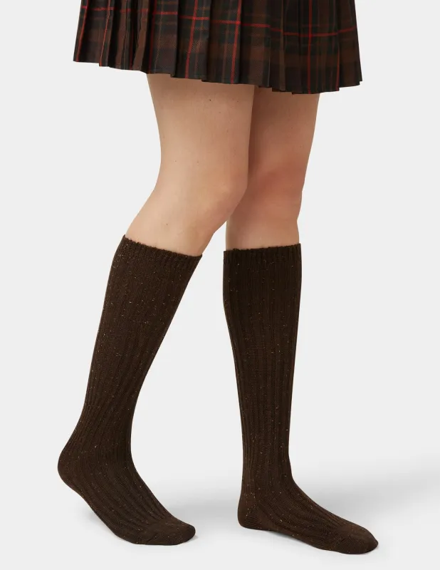 Ribbed Tweed Knee Sock sold by HUE