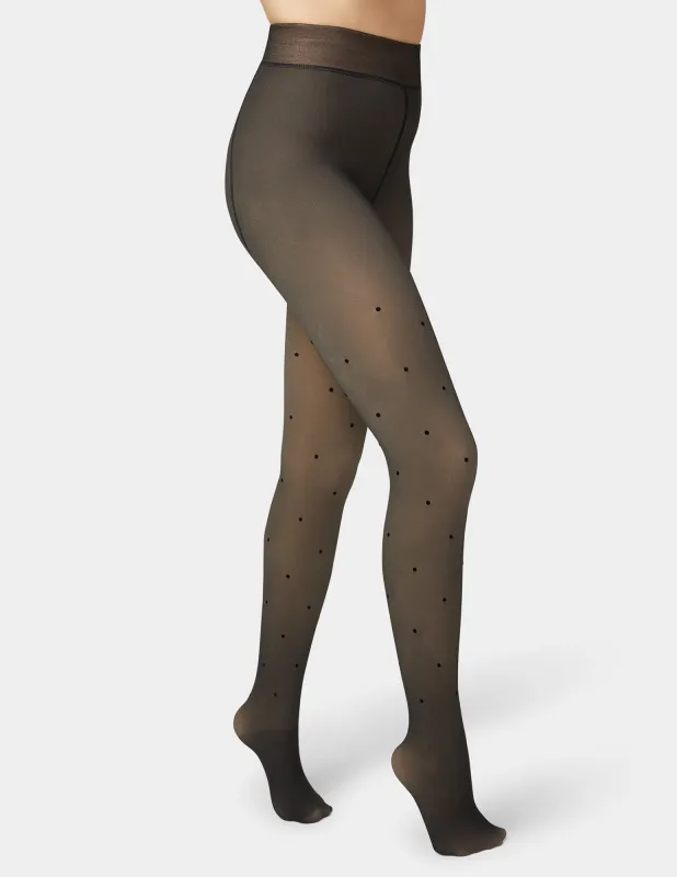 Faux Sheer Polka Dot Tight sold by HUE