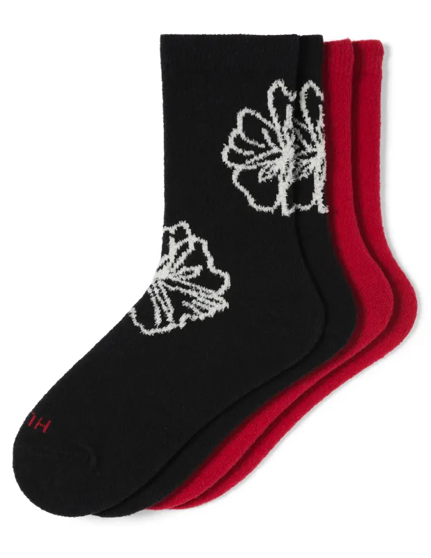 Placed Flower Crew Sock 2 Pair Pack sold by HUE