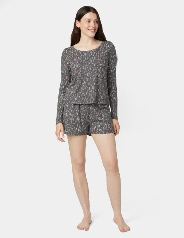 Long Sleeve Waffle Boxer Set sold by HUE