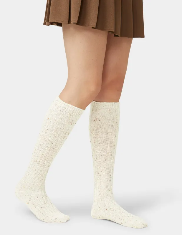 Ribbed Tweed Knee Sock sold by HUE