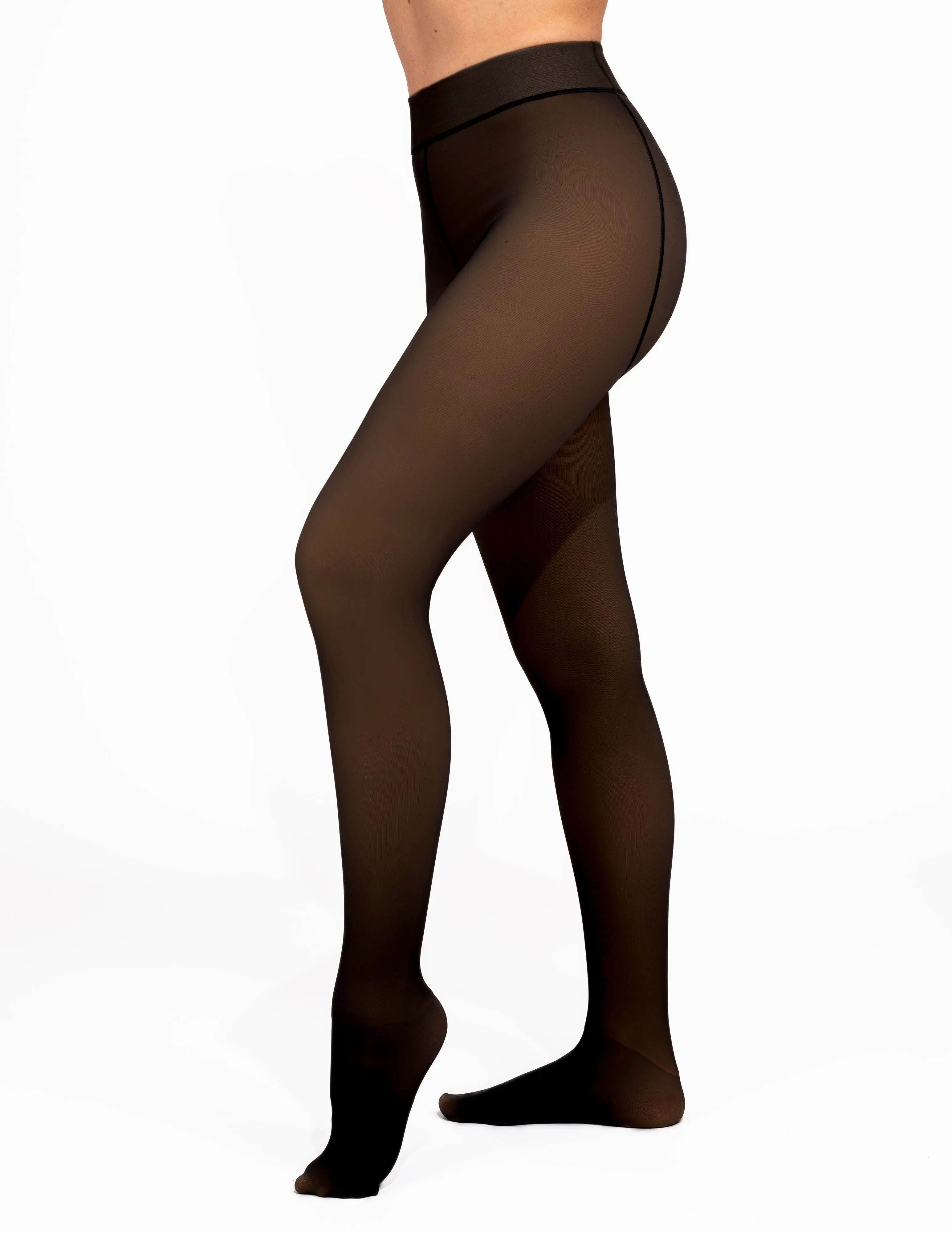 Faux Sheer Fleece-Lined Tights sold by HUE