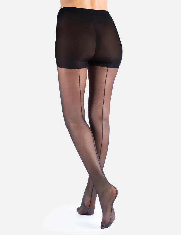 HUE Women's Backseam Sheer With Control Top sold by HUE