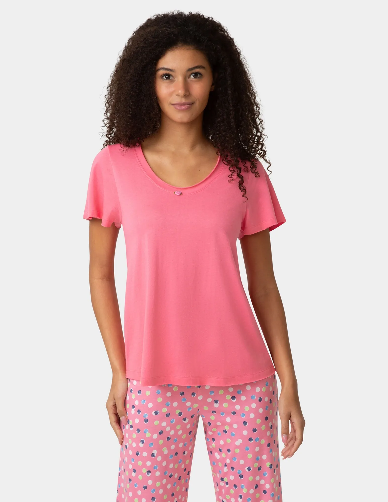 Short Sleeve Rosette PJ Tee sold by HUE
