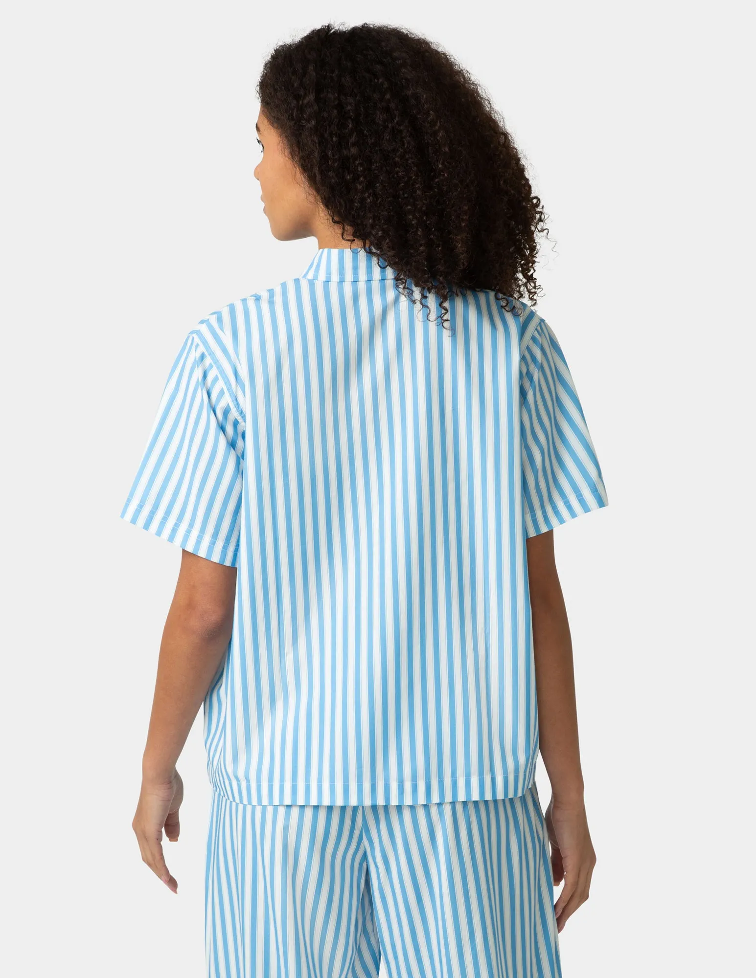 Short Sleeve Poplin Camp PJ Top sold by HUE product image thumbnail 3