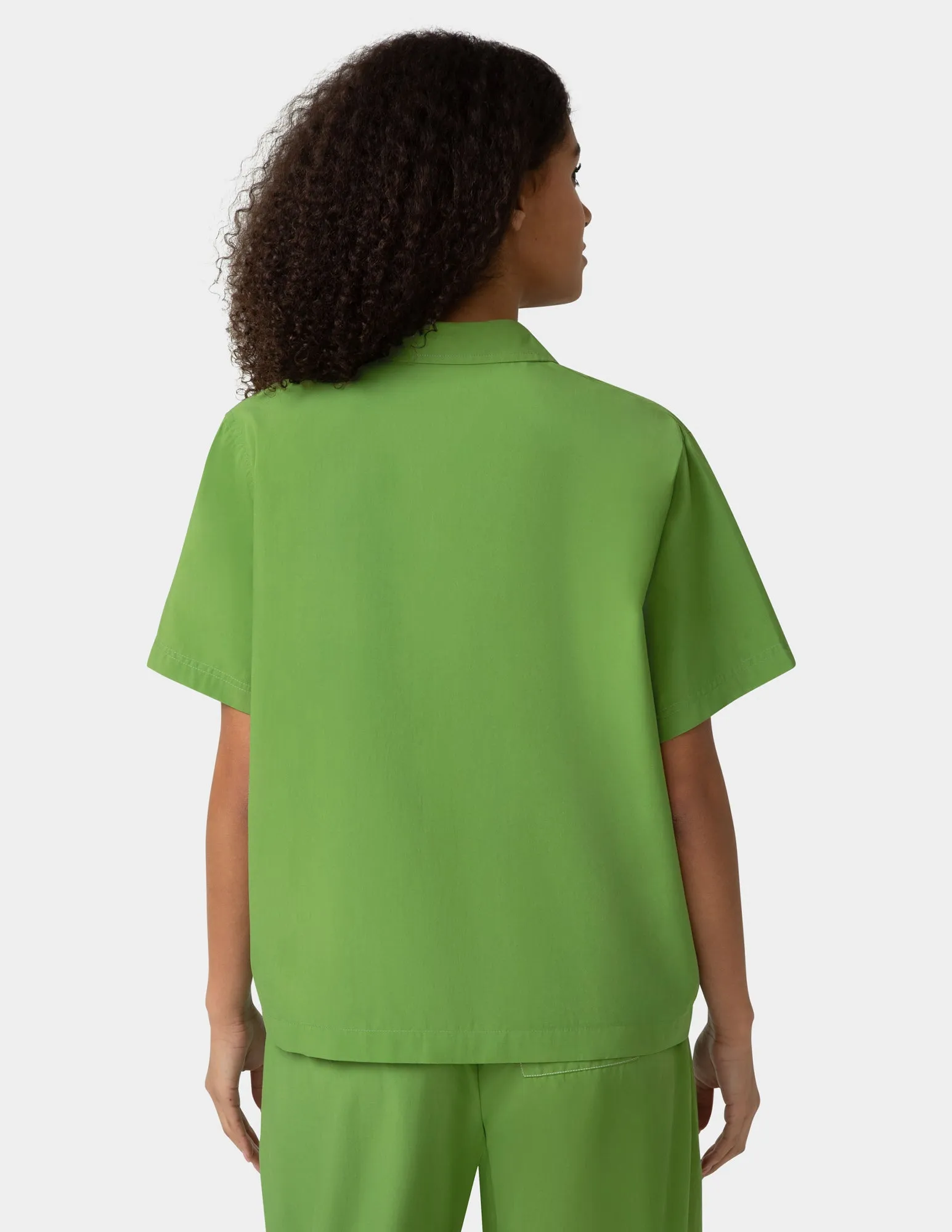 Short Sleeve Poplin Camp PJ Top sold by HUE product image thumbnail 3
