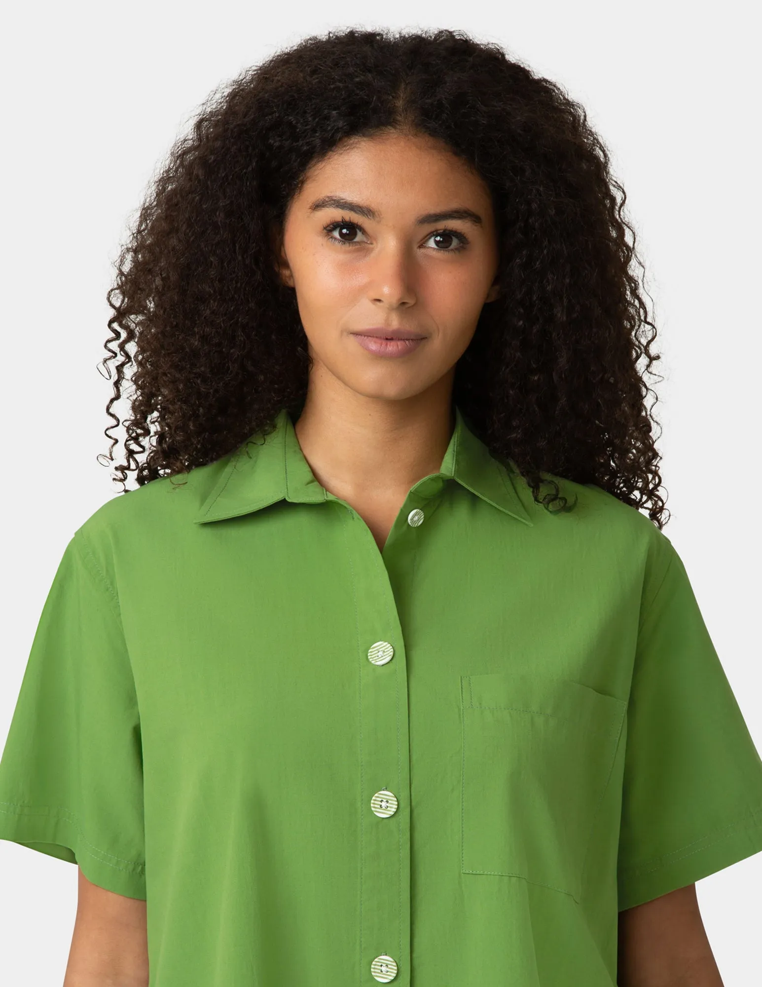 Short Sleeve Poplin Camp PJ Top sold by HUE product image thumbnail 4