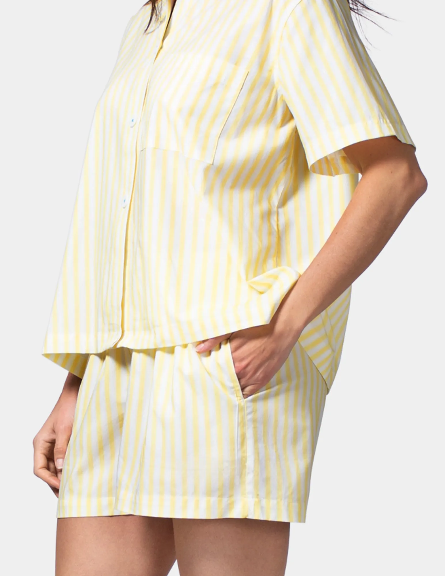 Short Sleeve Poplin Camp PJ Top sold by HUE product image thumbnail 3