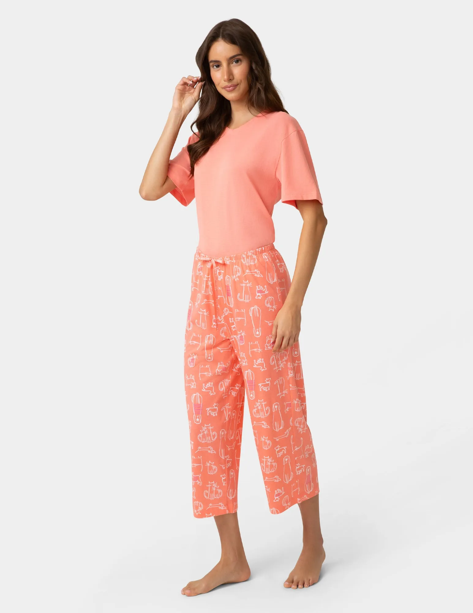 Cat Love Dog PJ Capri sold by HUE product image thumbnail 4