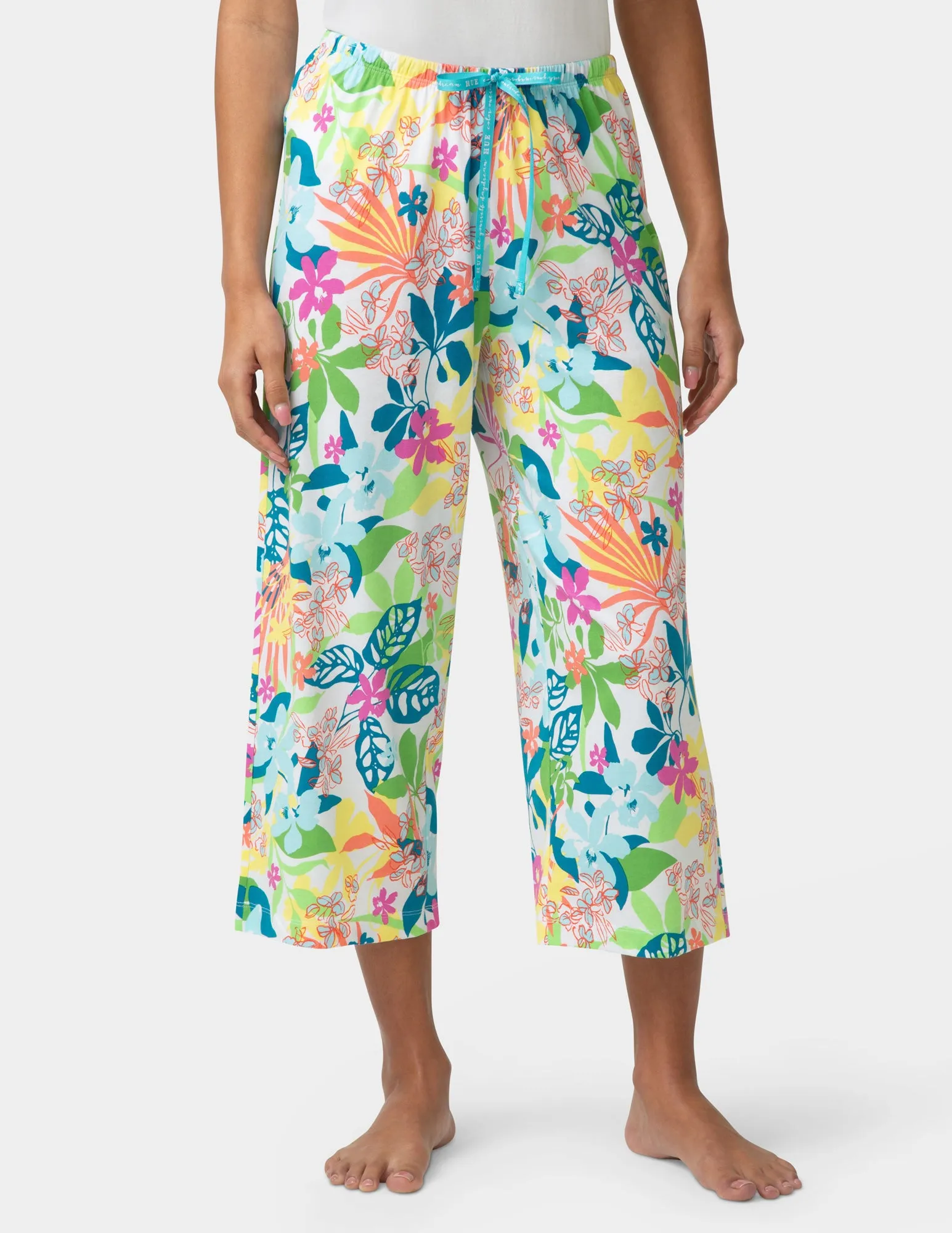 Fun Time Floral PJ Capri sold by HUE
