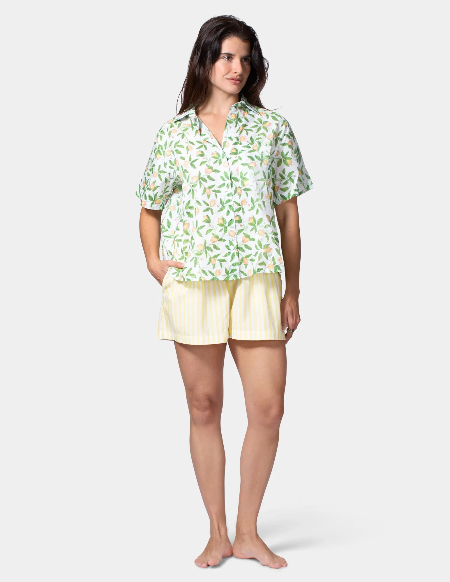 Short Sleeve Voile Camp PJ Top sold by HUE product image thumbnail 5