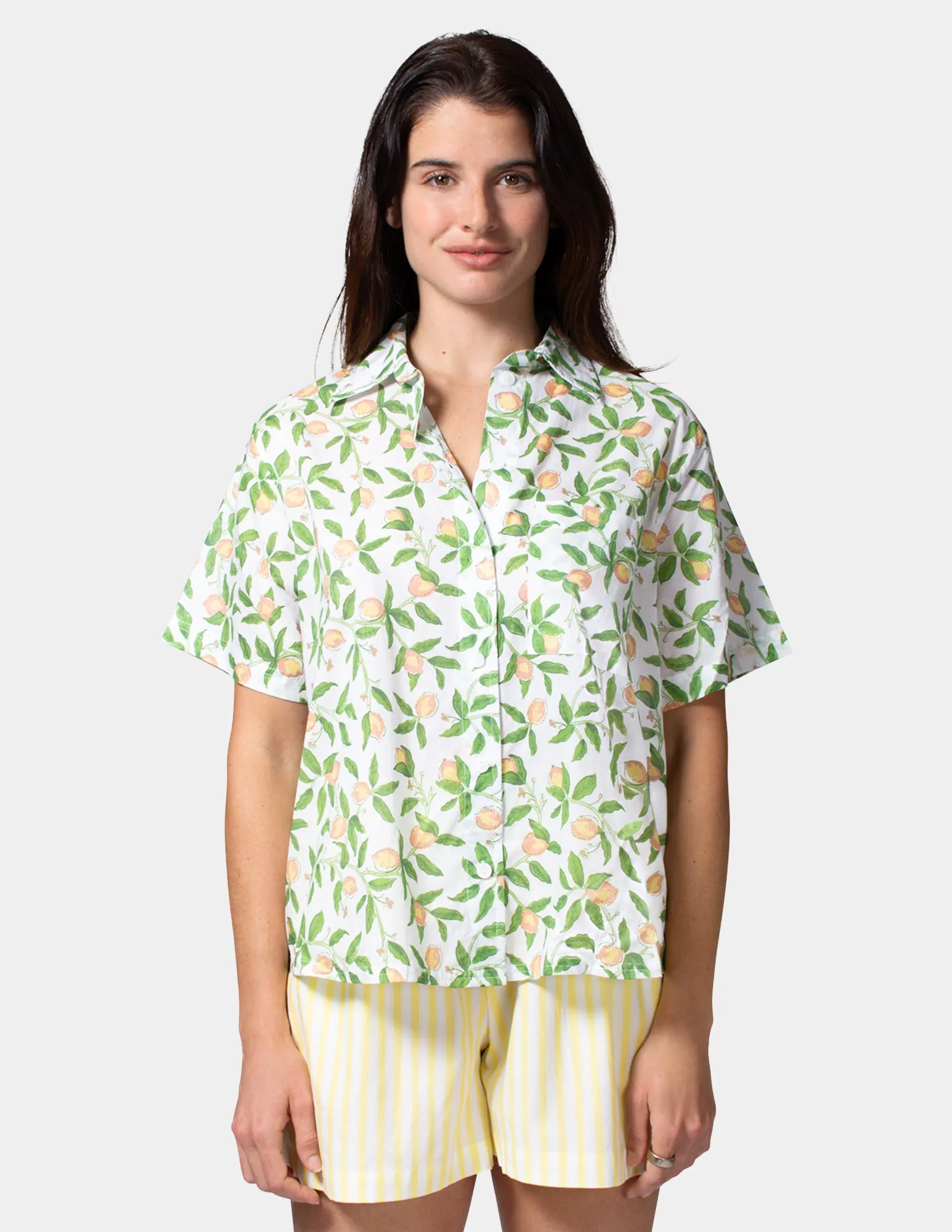 Short Sleeve Voile Camp PJ Top sold by HUE product image thumbnail 4