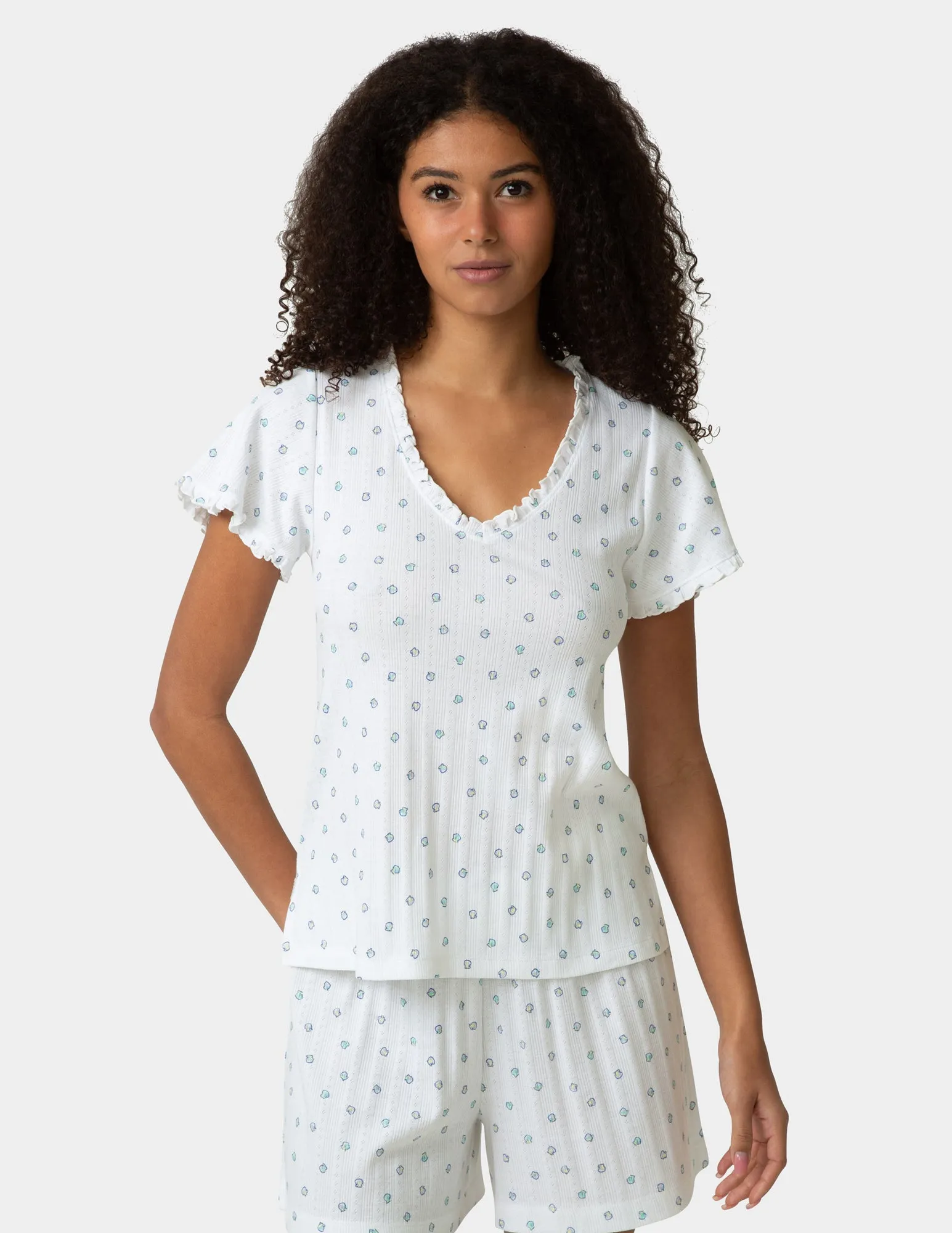 Pointelle PJ Tee sold by HUE