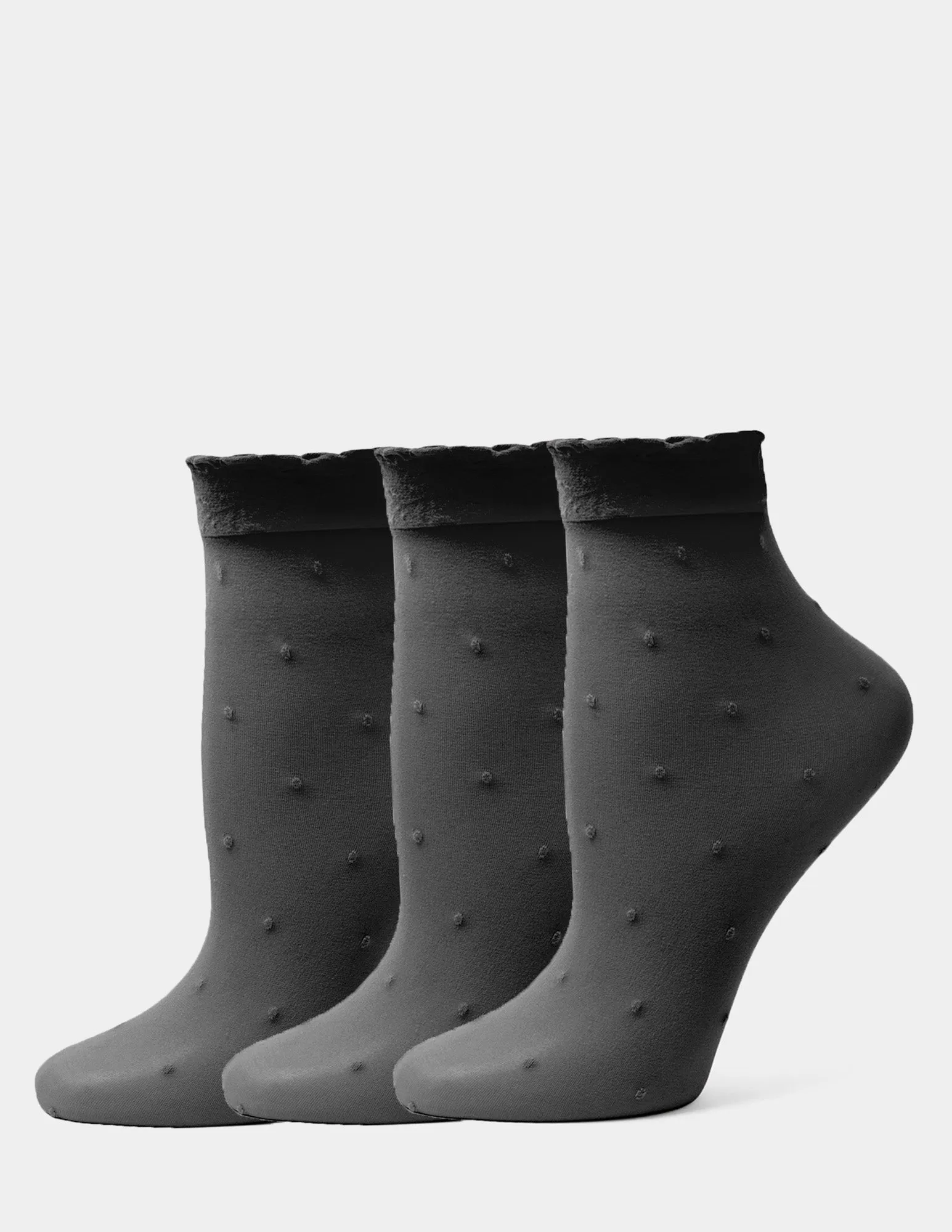 Sheer Pindot Anklet 3 Pair Pack sold by HUE product image thumbnail 2