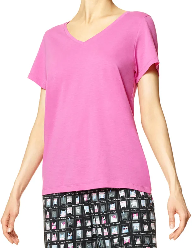 SleepWell V-Neck Short Sleeve Tee sold by HUE