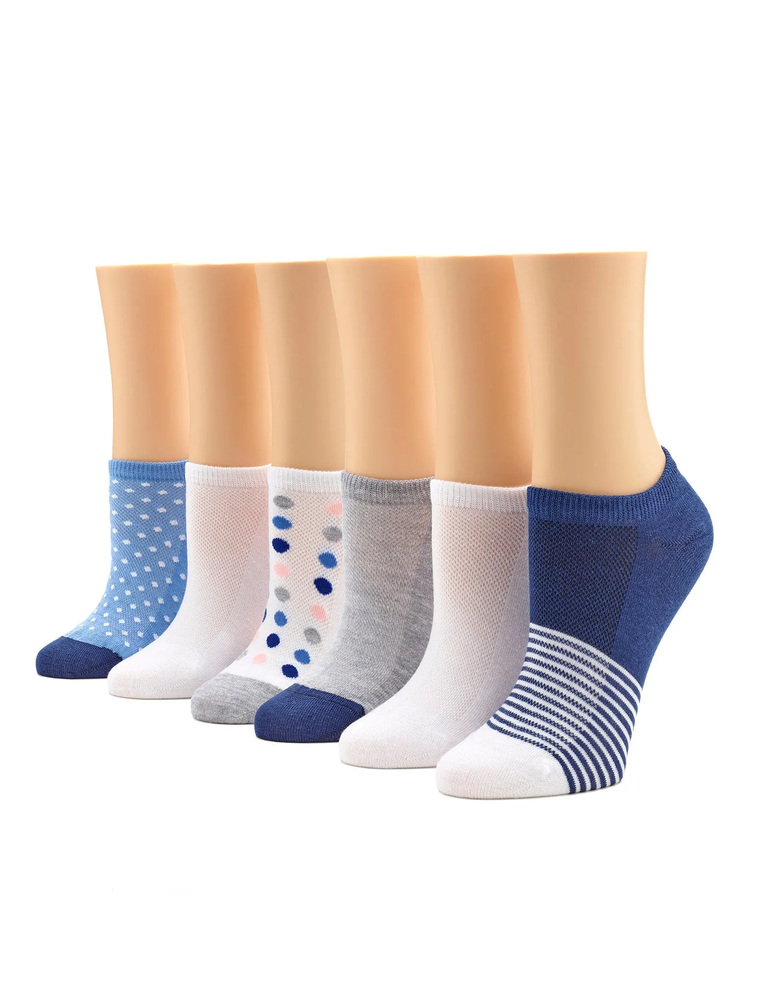 Cotton Mesh Sport No Show Sock 6 Pair Pack sold by HUE