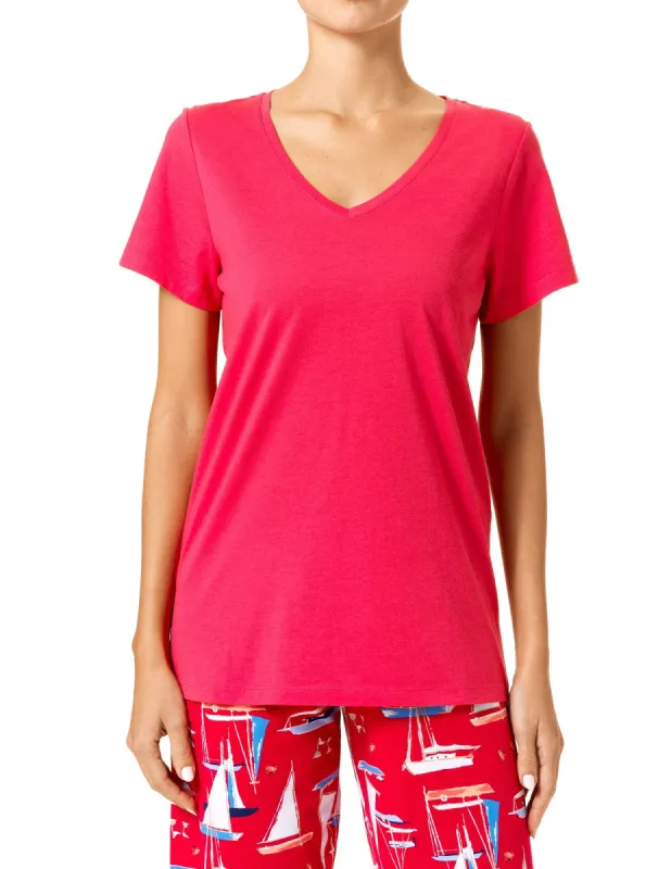 V-Neck Short Sleeve PJ Tee sold by HUE