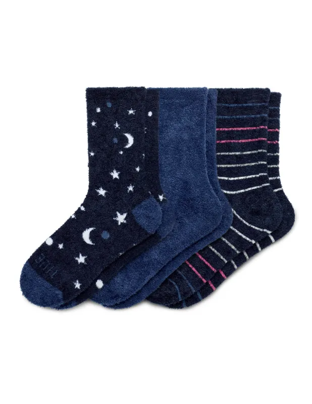 Cozy Velour Sock 3 Pair Pack One Size sold by HUE