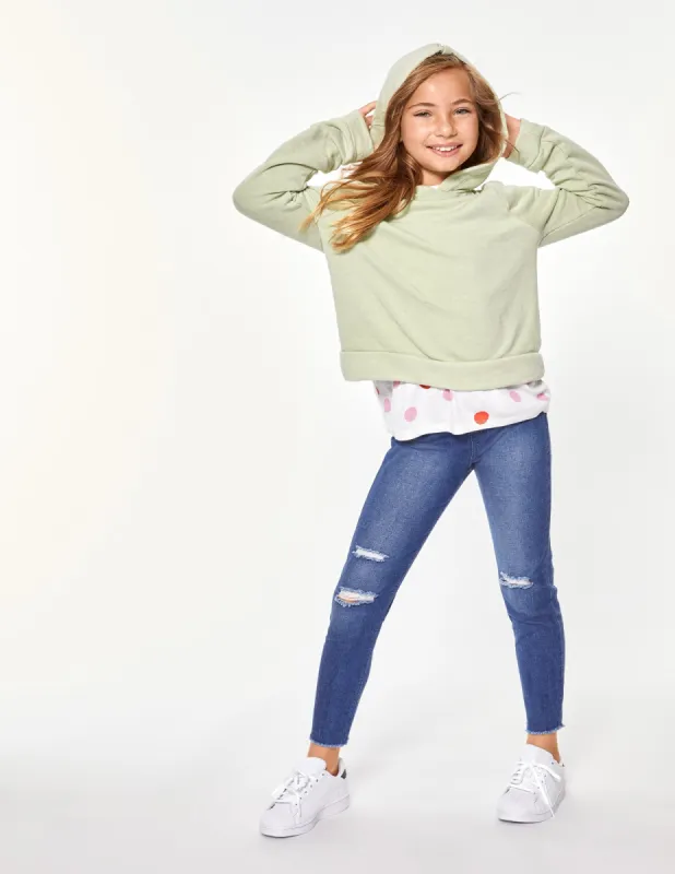 Ripped Knee Girl's Denim Leggings sold by HUE