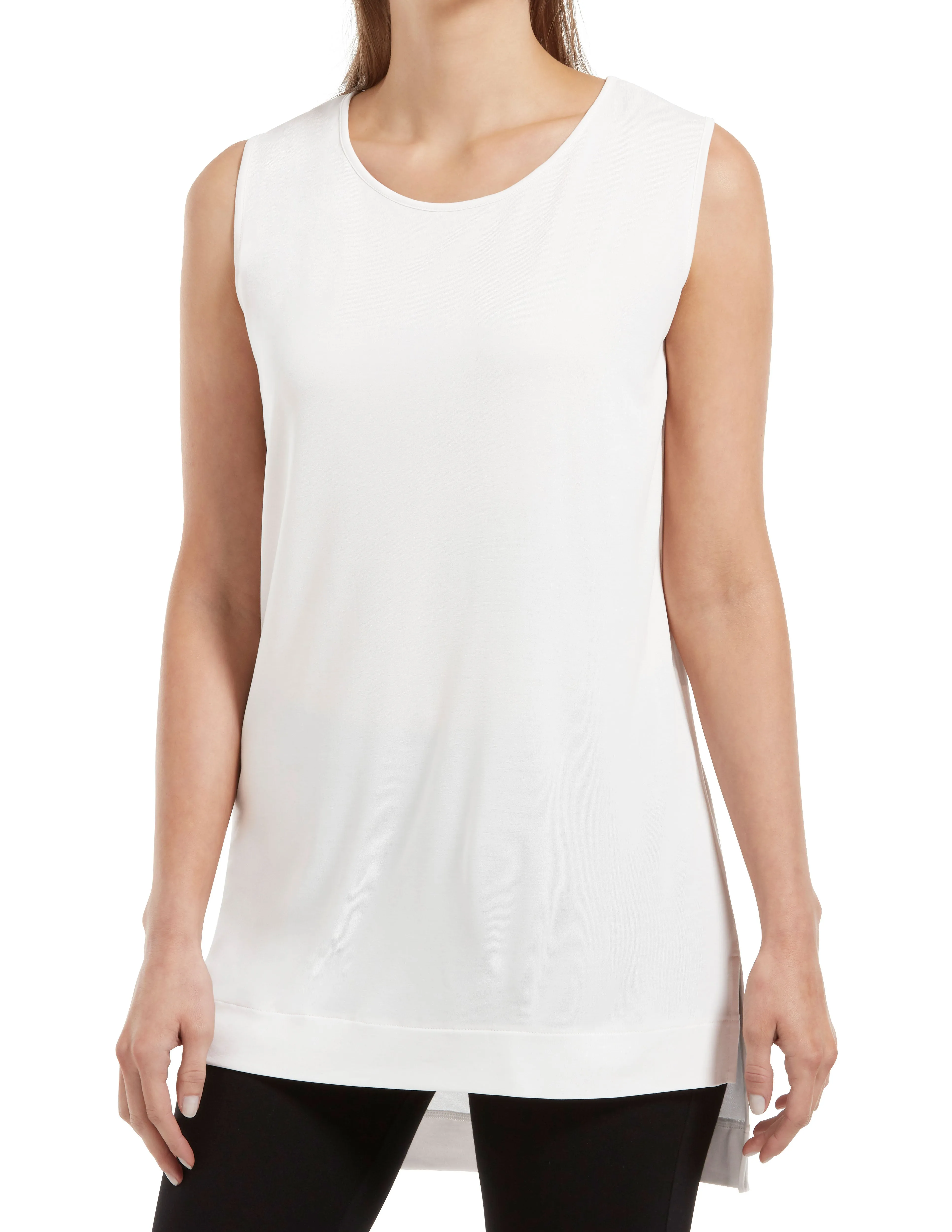 Hi-Low Hem Sleeveless Tunic sold by HUE