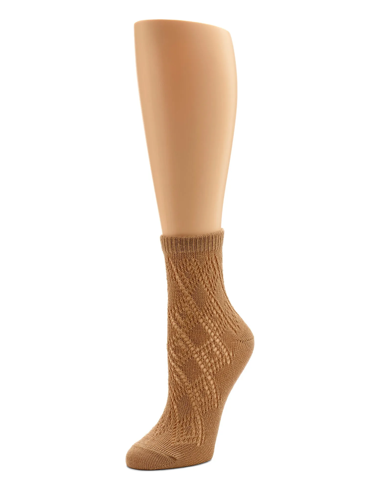 Diamond Cotton Pointelle Anklet Sock sold by HUE