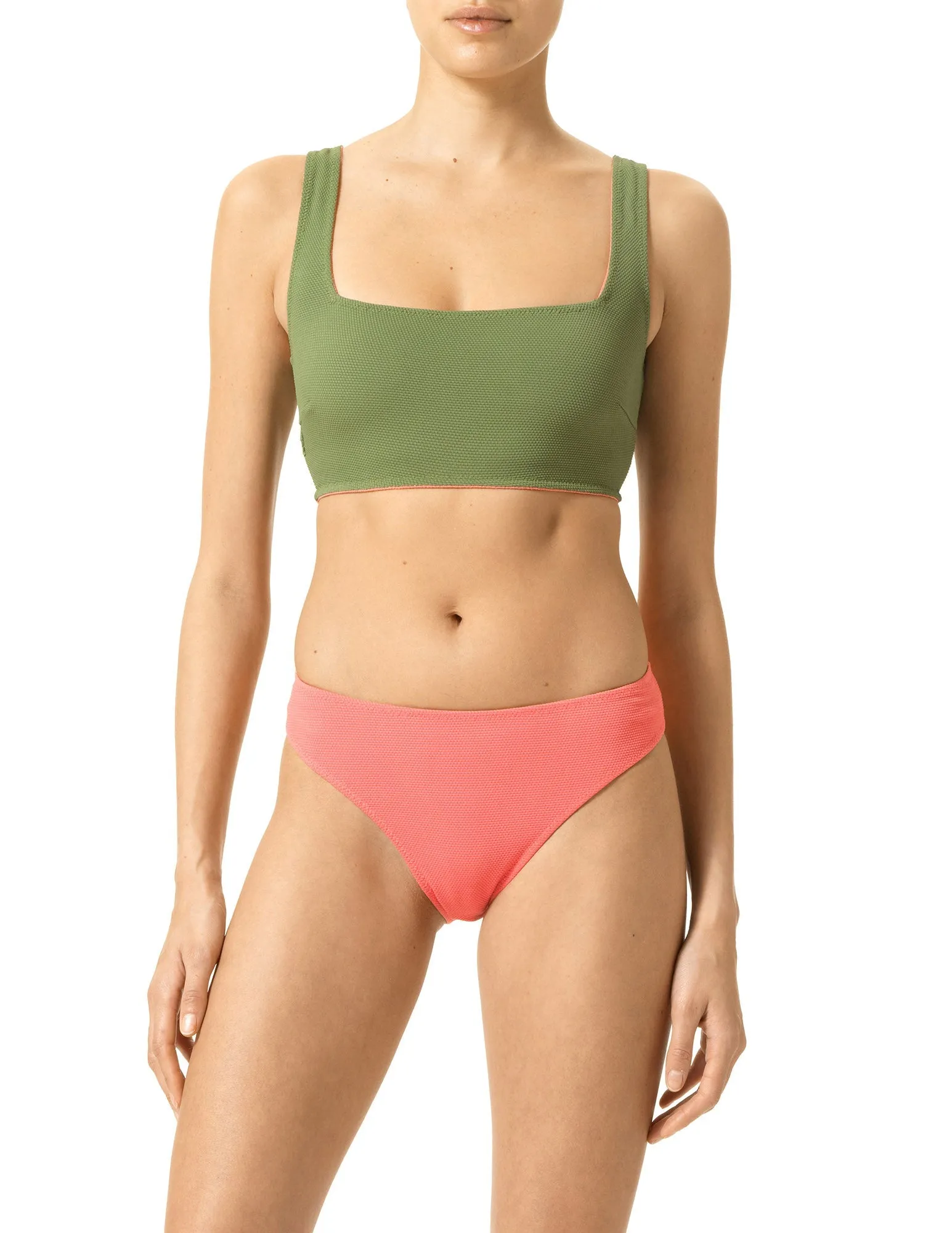 Sunkist Coral Reversible Sporty Bikini Top sold by HUE product image thumbnail 5