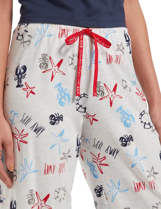 SleepWell Smooth Sailing Capri Sleep Pant sold by HUE