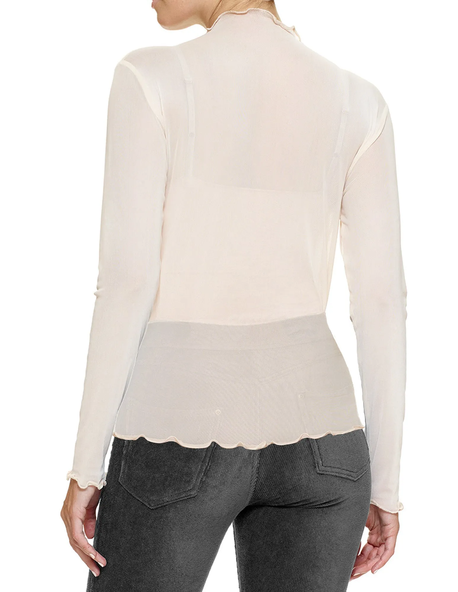 Long Sleeve Mesh Top sold by HUE product image thumbnail 4