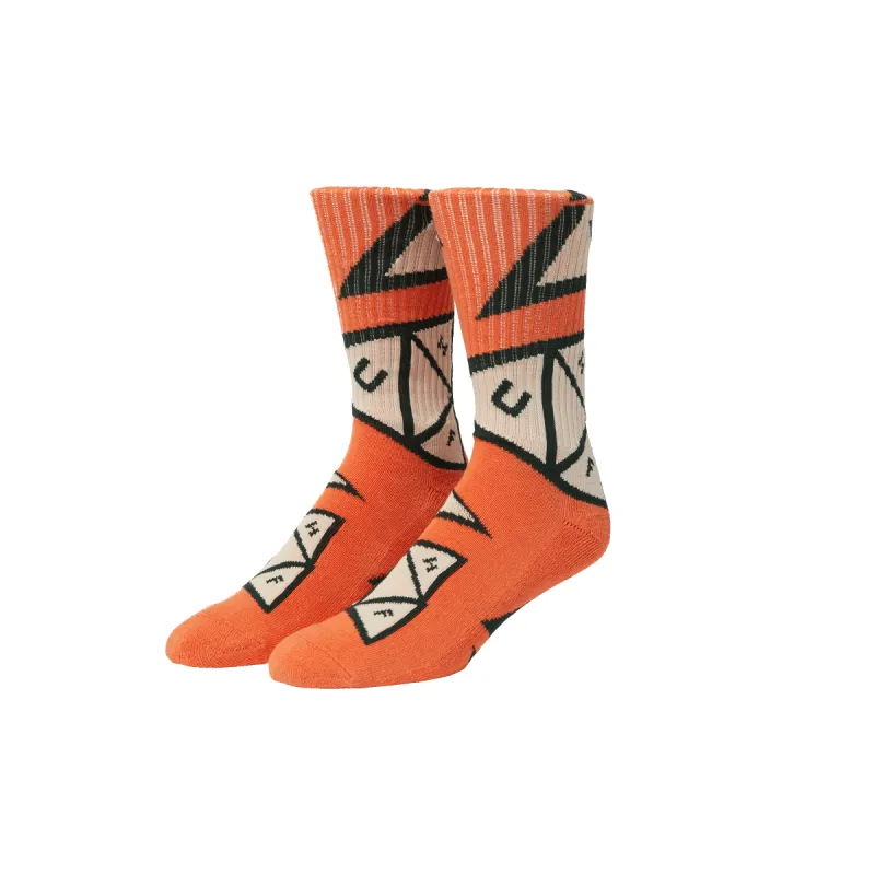 Skewed Triple Triangle Crew Sock sold by HUF
