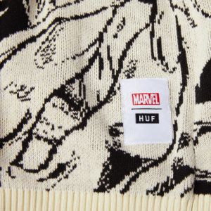 スケートボード Huf X-men epic showdown crew sweater HUF x X-Men Showdown Black & White Sweater | Zumiez