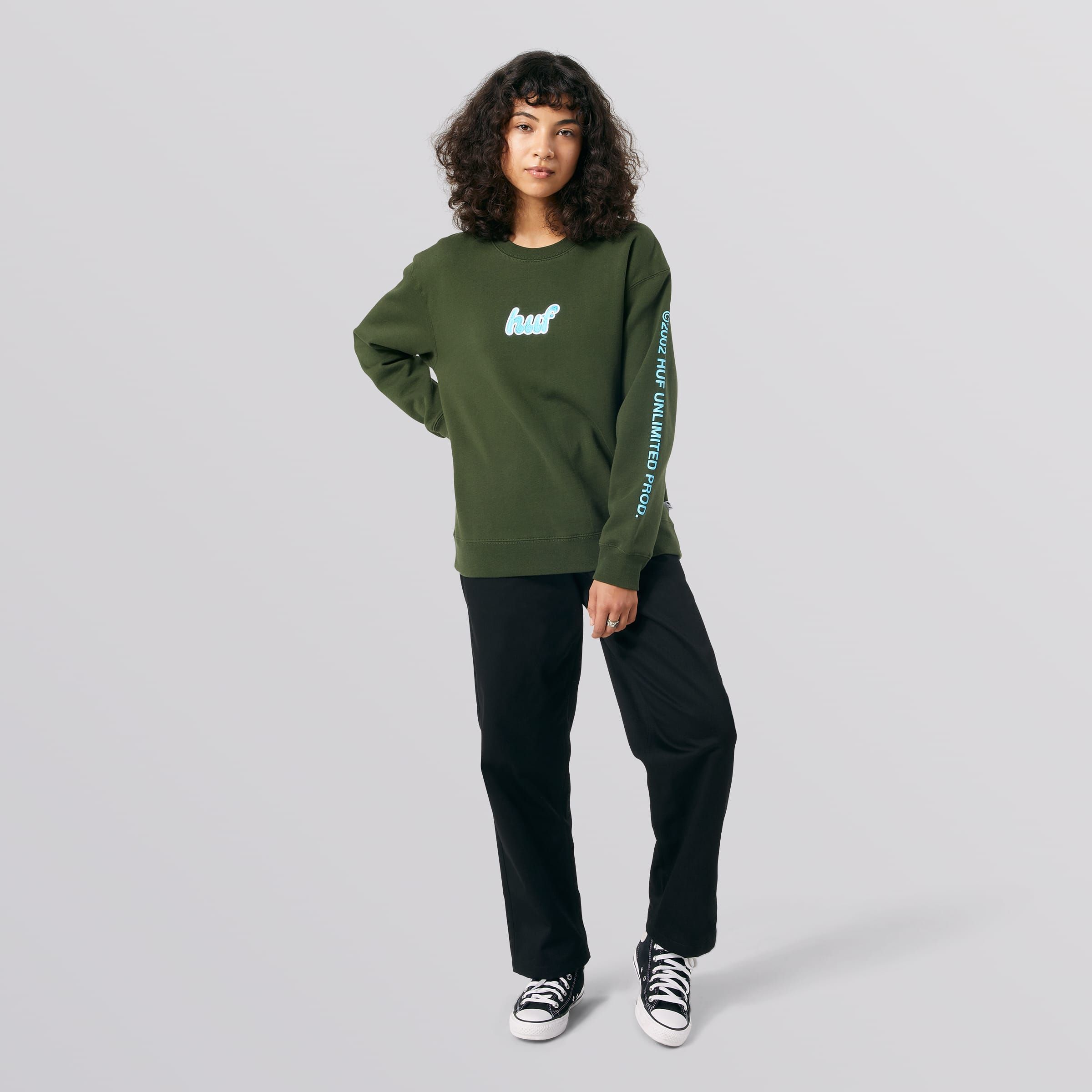 Italicized Crewneck Sweatshirt sold by HUF product image thumbnail 9
