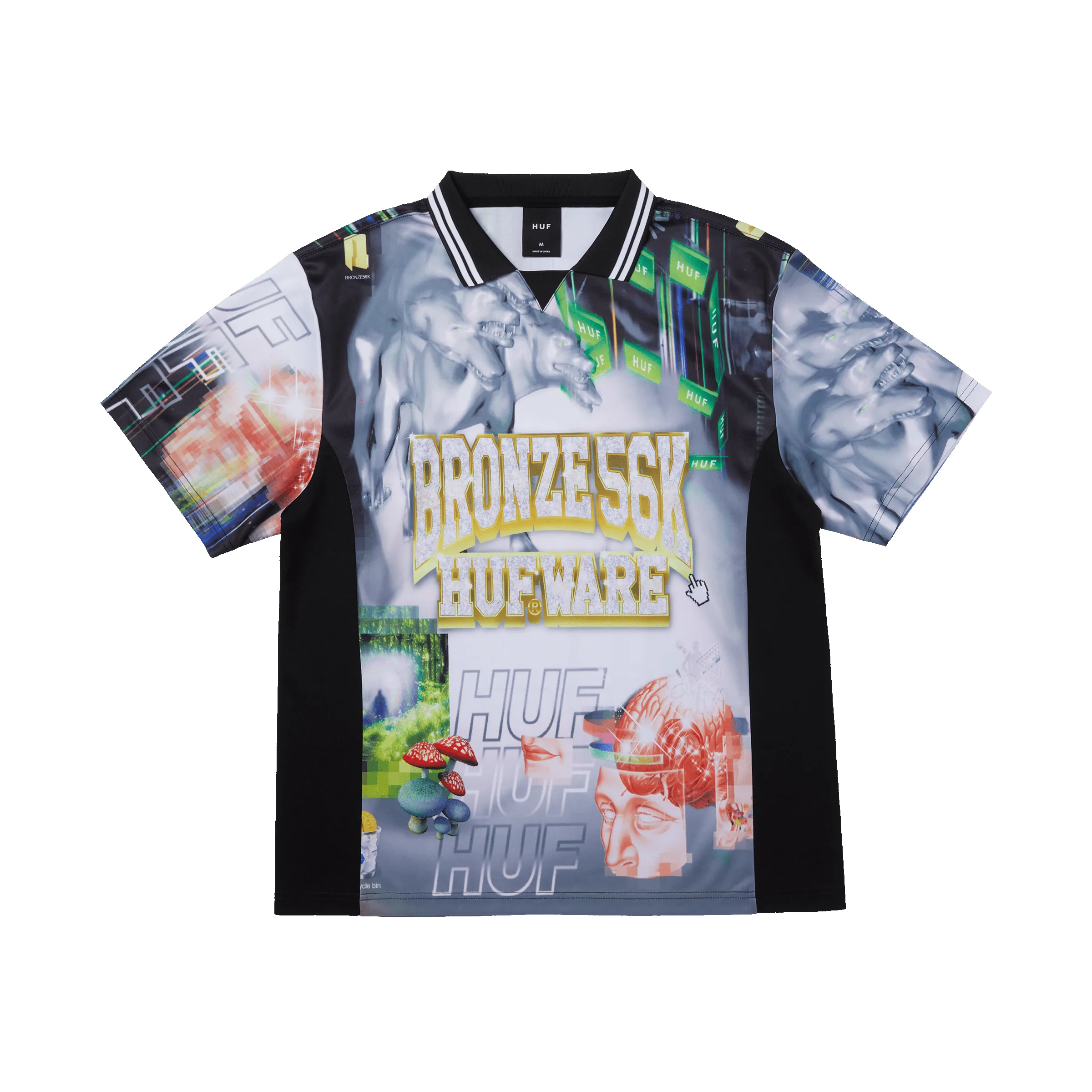 HUF x Bronze56K Glitched Soccer Jersey sold by HUF