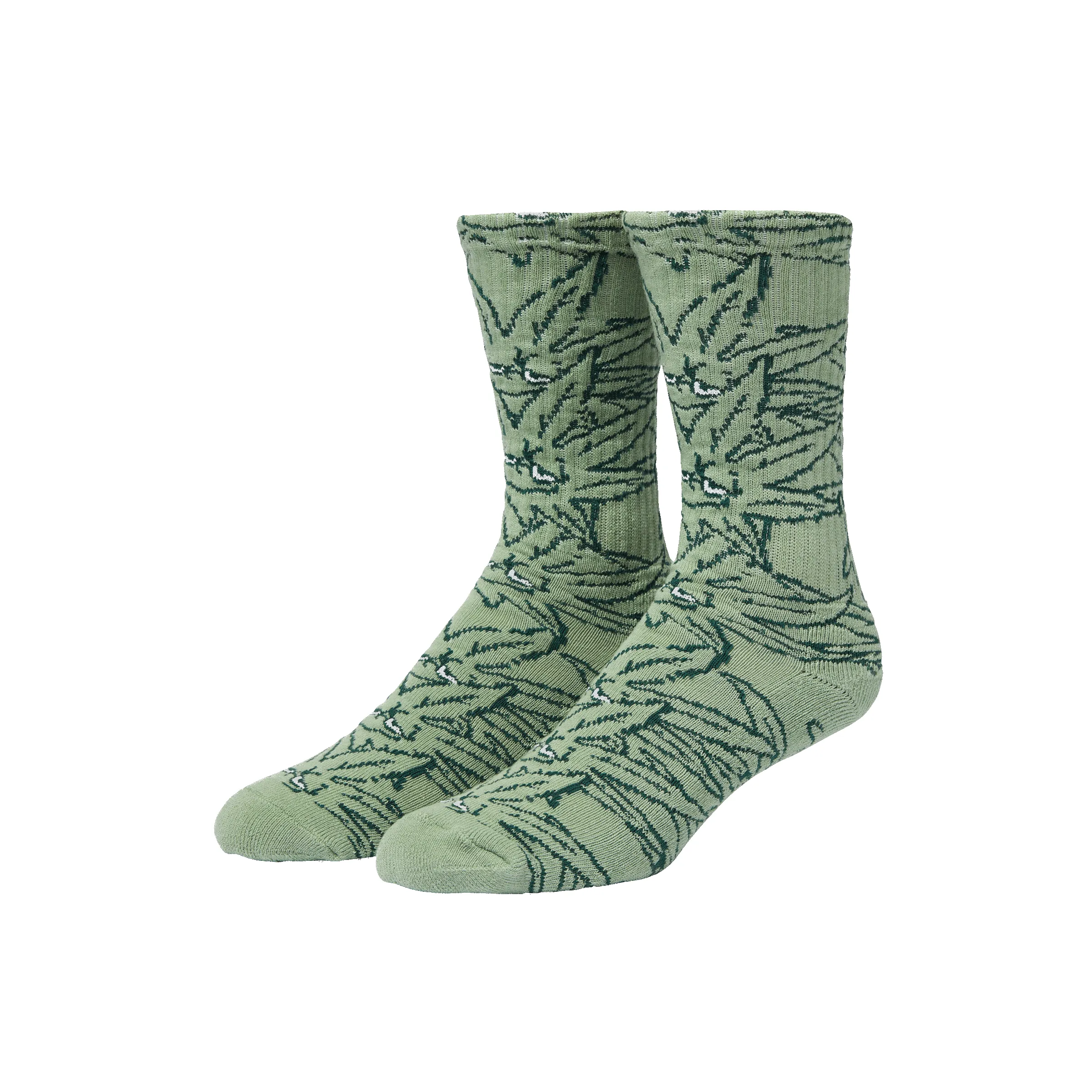 Green Buddy Pattern Sock sold by HUF